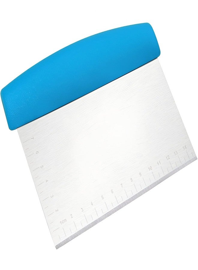 Simois Stainless Steel Bench Chopper, Food Scraper Tool Scraper for Pastry Cutter, Pizza Dough Scraper, Pastry Scraper, Cake Cutter Multipurpose Pastry Baking Chopper for Kitchen (Pack of 1) (Blue) - Image 1