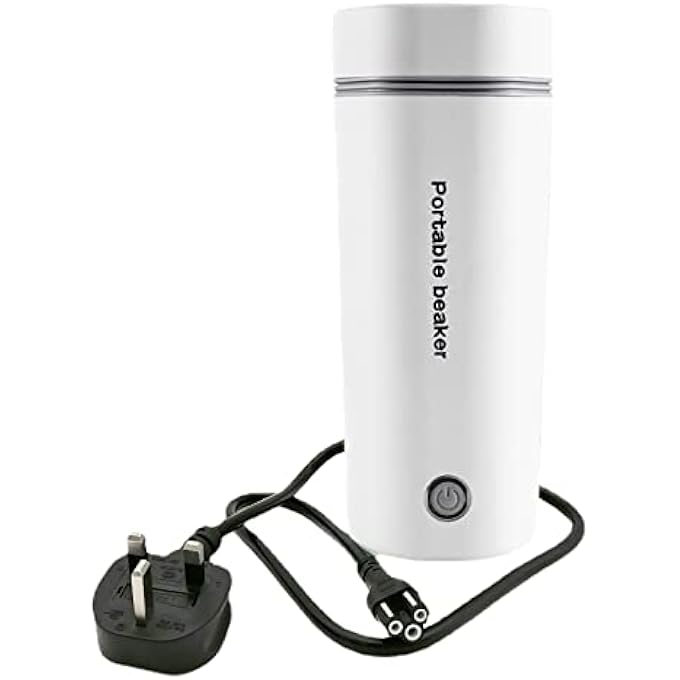 MAKINGTEC Portable Electric Kettle Stainless Steel Liner Travel Electric Cup Home Mini Heating Teapot Fast Cooking Single Cup Water Heater 350Ml Hot Water Bottle White - Image 1