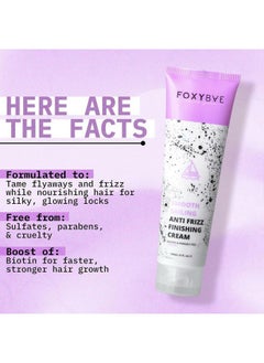 FoxyBae Smooth Sailing Antifrizz Finishing Cream Eliminates Frizz & Detangles Knots Sulphate Paraben Crueltyfree Hair Smoothing Cream Hair Styling Cream For Women & Men 5 Fl Oz  - Image 2