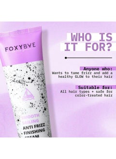 FoxyBae Smooth Sailing Antifrizz Finishing Cream Eliminates Frizz & Detangles Knots Sulphate Paraben Crueltyfree Hair Smoothing Cream Hair Styling Cream For Women & Men 5 Fl Oz  - Image 4