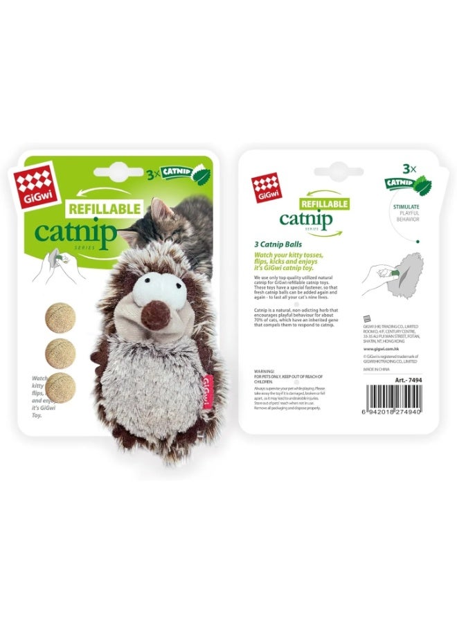 Gigwi Cat Toy Hedgehog with Refillable Catnip Bags , 1 pack - Image 1