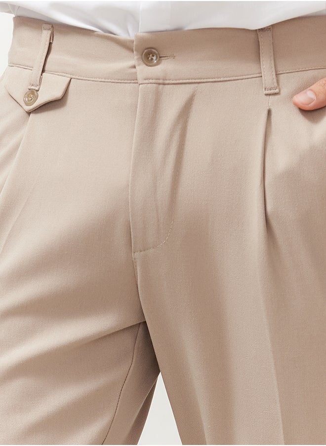 trendyol Beige Italian Cut Pleated Fabric Trousers TMNSS24PL00022  - Image 5