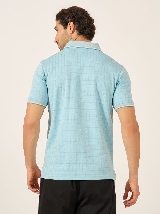 فورت كولينز تيشيرت بولو رجالي فورت كولينز أزرق كاروهات بجيوب - Image 4