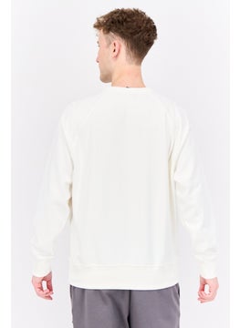 New Balance Men Sportswear Fit Long Sleeves Outdoor Sweatshirts, White  - Image 3