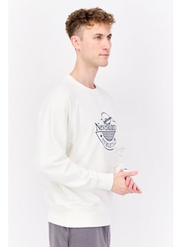 New Balance Men Sportswear Fit Long Sleeves Outdoor Sweatshirts, White  - Image 2