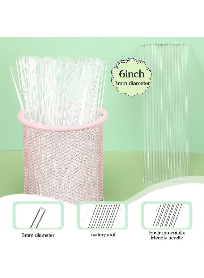 Zopeal Zopeal 200 Pieces Acrylic Lollipop Sticks Cake Pops Sticks Candy Sticks Treat Sticks for Wedding Halloween Christmas Candy Melt Cake Pops Cupcake Toppers Chocolate Cookie Dessert (Clear, 6 Inch)  - Image 3