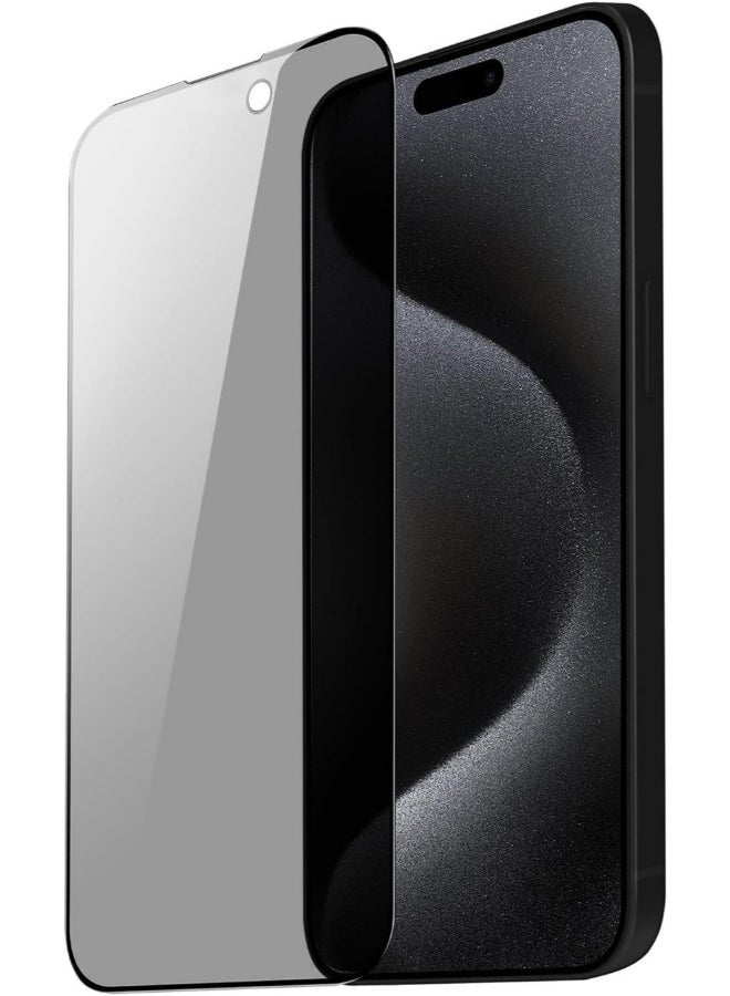 PROTECT Privacy Screen Protector for iPhone 15 Pro | 9D Matte Tempered Glass, Anti-Scratch, Black – Model: PIP15P