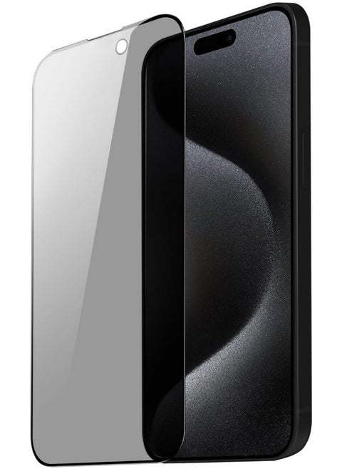 PROTECT Privacy Screen Protector for iPhone 15 Pro | 9D Matte Tempered Glass, Anti-Scratch, Black – Model: PIP15P