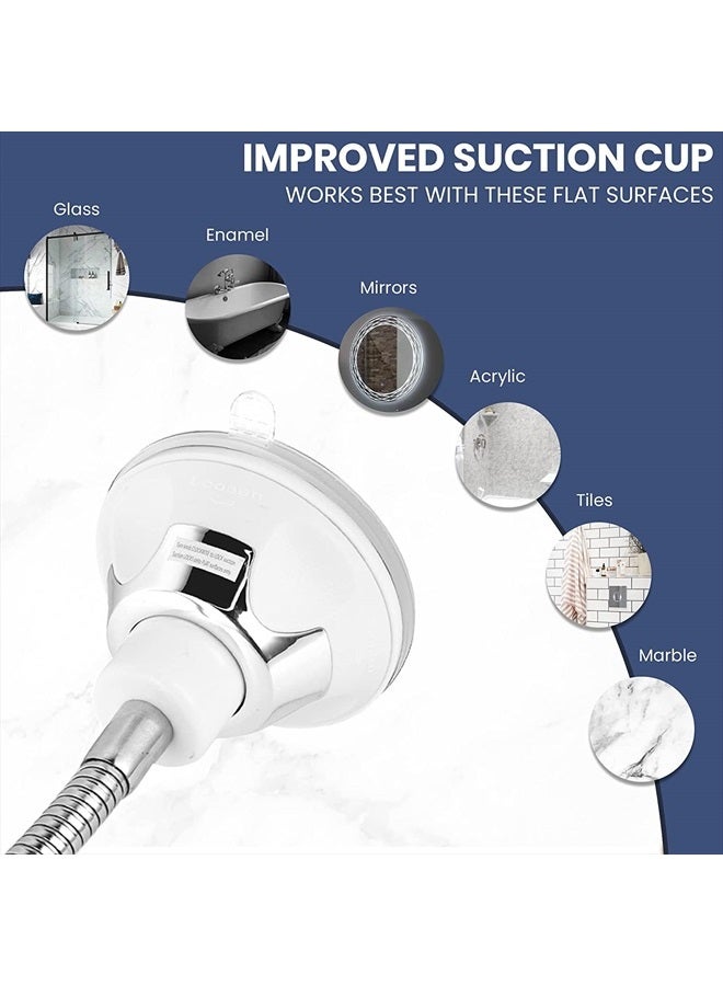 Mirrorvana Flexible Fogless Shower Mirror for Bathroom Shaving with Height Adjustable Gooseneck Extension, 360° Swivel and Upgraded Suction Cup - Shatterproof 6.3" x 6.3" Surface - Image 3