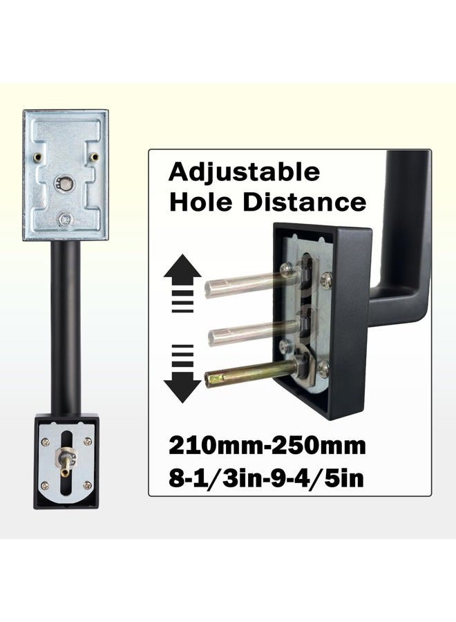 HISAFE Iron Black Double Door Handle Set for Front Entry Door, Halifax Keyed & Dummy Door Handleset with Square Deadbolt and Lever, 2 Keyed-Alike Single Cylinders, Reversible - Image 4