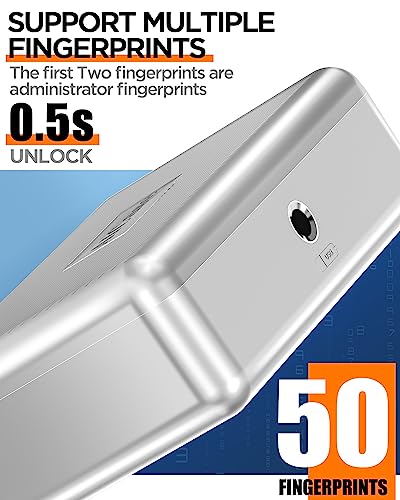 AICase Biometric Fingerprint Storage Box Portable Money Jewelry Combination Lock for Car Home Office Travel - Image 3