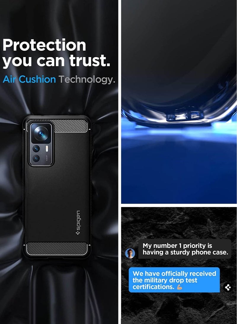 Spigen Rugged Armor for Xiaomi 12T and Xiaomi 12T Pro Case Cover - Matte Black - Image 4