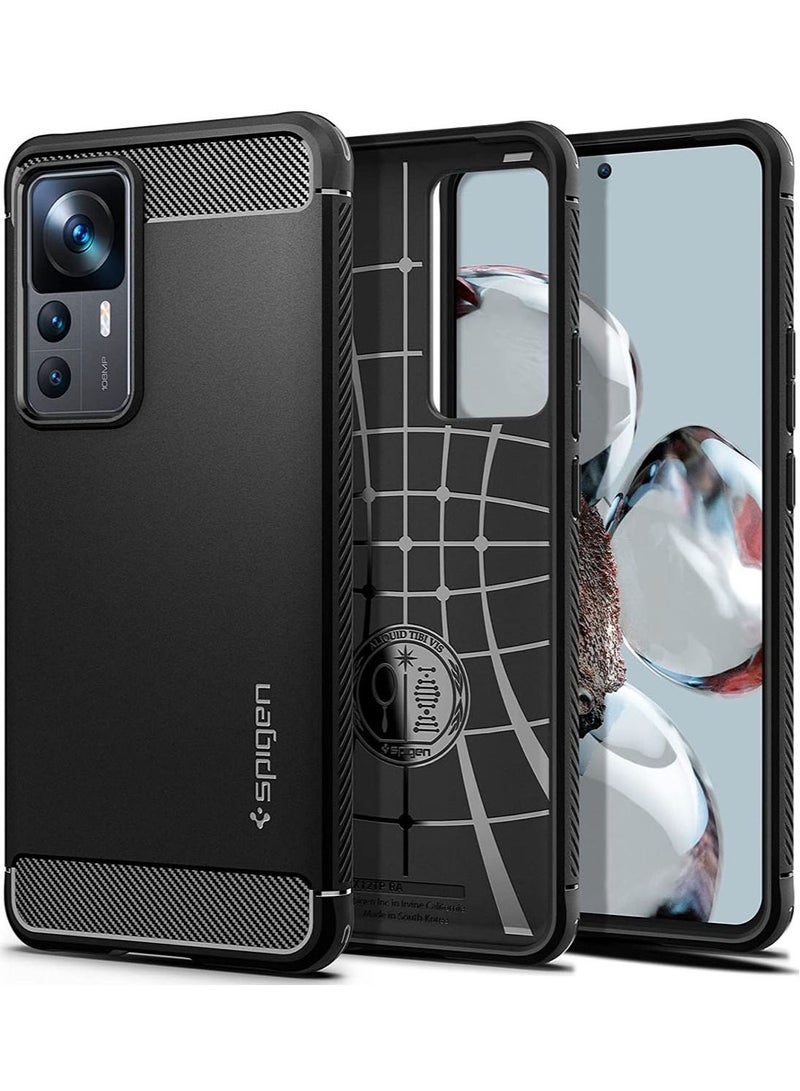 Spigen Rugged Armor for Xiaomi 12T and Xiaomi 12T Pro Case Cover - Matte Black - Image 1