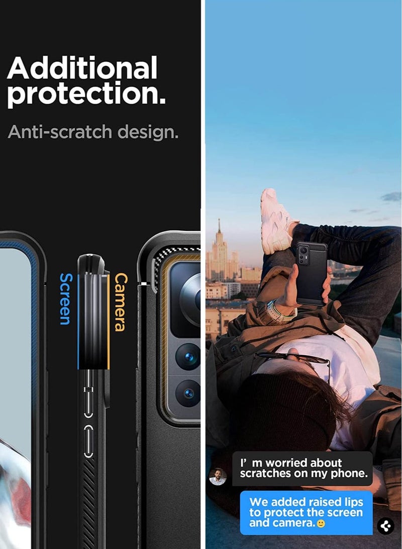 Spigen Rugged Armor for Xiaomi 12T and Xiaomi 12T Pro Case Cover - Matte Black - Image 5