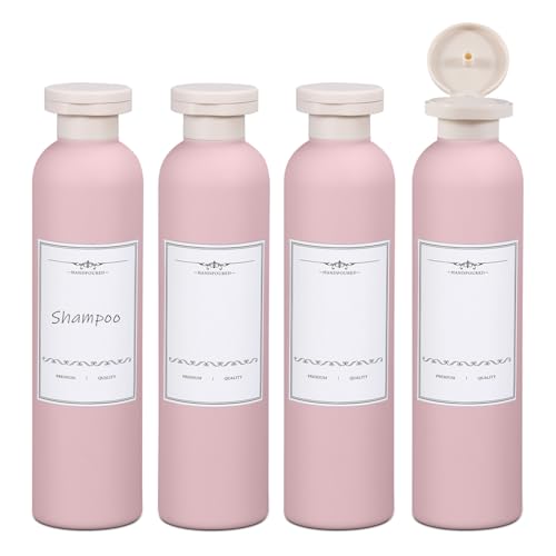 ASEVAT 8.8oz 4pack Refillable Travel Shampoo and Conditioner Bottles, Travel Size containers, Travel Bottle for toiletries, Squeeze Bottles with Flip Cap, Empty Plastic Leak Proof Travel Bottles - Image 1