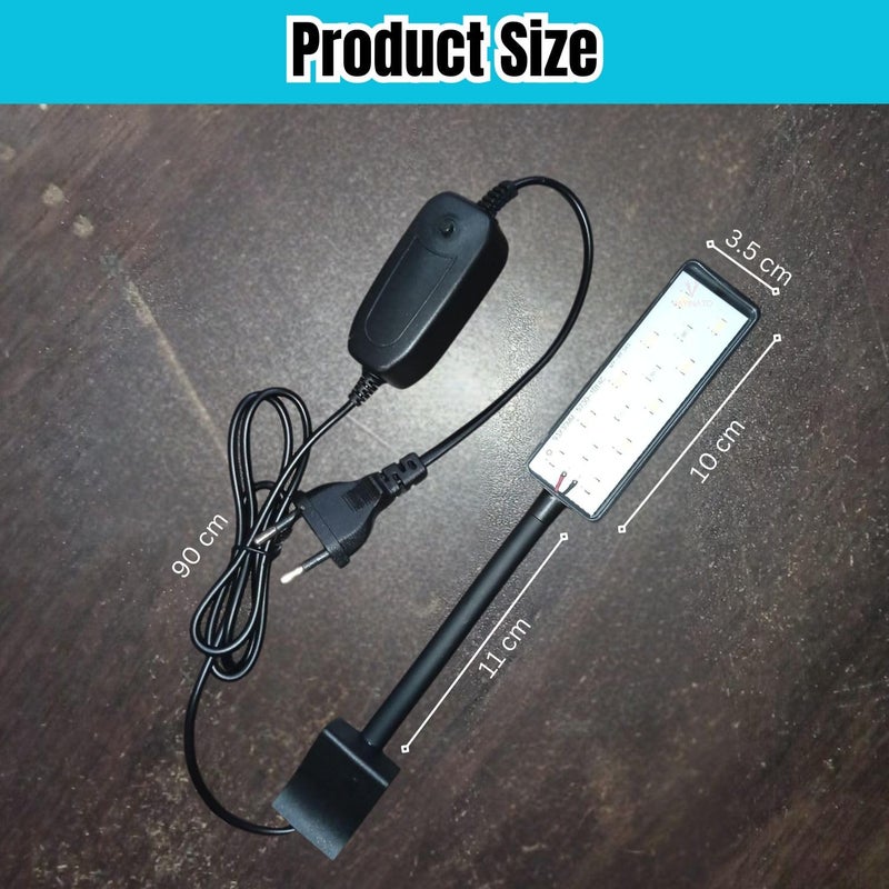 VAYINATO ® ضوء LED مائي قابل للتثبيت على الحواف LY-307 | 6.4 واط | مناسب لخزان ارتفاعه 1~2 قدم | كابل USB، بطارية | مرن 360* | أسود | خفيف الوزن من Petzlifeworld - Image 3