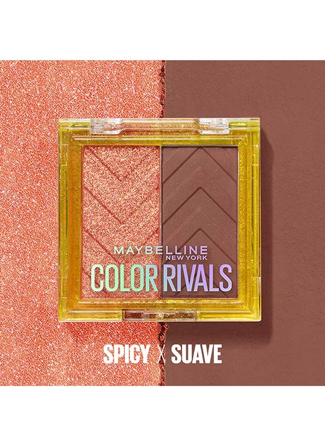 MAYBELLINE NEW YORK Color Rivals Eyeshadow Duo Waterproof Spicy And Suave  - Image 2
