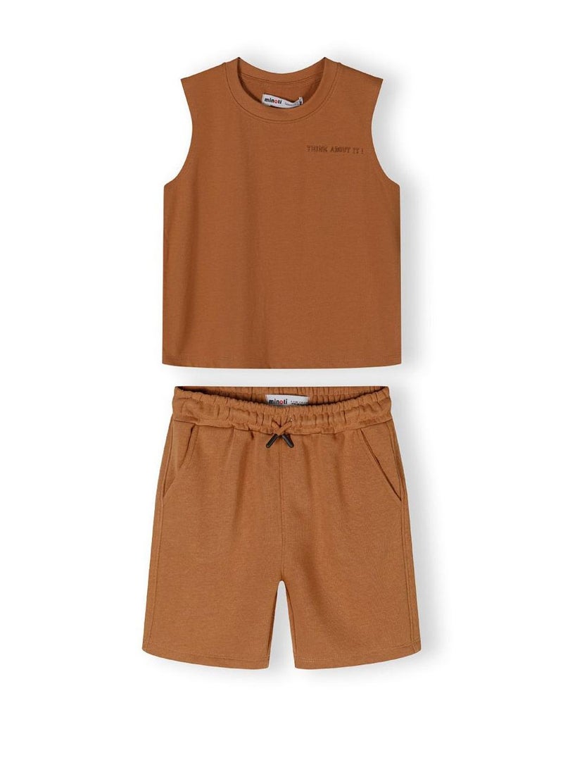 MINOTI Kids Boys Sleeveless Top & Shorts Set - Image 2