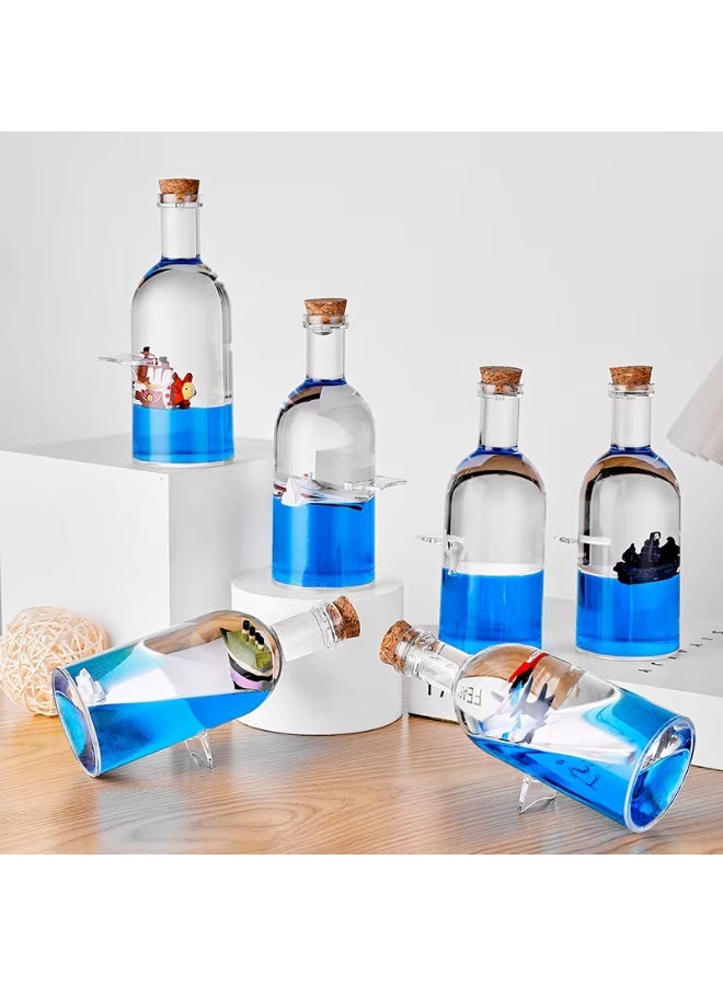 Unsinkable ship model submerged in liquid – calming desk decor – interactive oil and water toy – car and home decoration – unique gift - Image 5