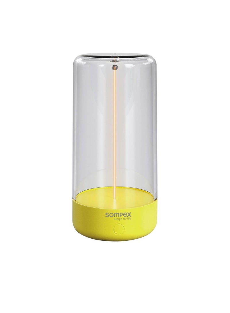 Sompex Pulse Compact Rechargeable Table Lamp | Sleek & Portable LED Light | IP54 (water-resistant) | Brightness memory function | Indoor & Outdoor Use | 3 warm light | 14.5 cm Height - Neon Yellow - Image 1