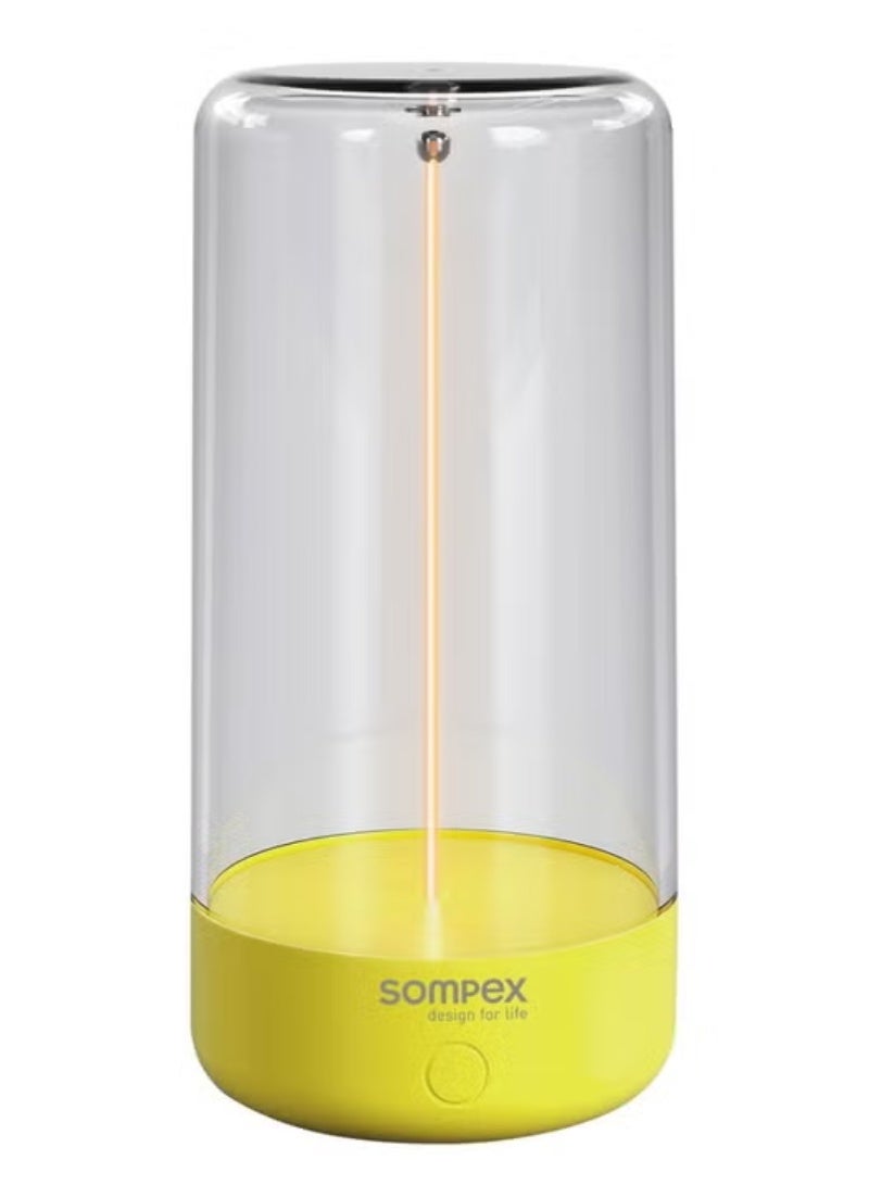Sompex مصباح طاولة Sompex Pulse Compact Rechargeable | ضوء LED أنيق ومحمول | IP54 (مقاوم للماء) | وظيفة حفظ سطوع الإضاءة | للاستخدام الداخلي والخارجي | 3 أضواء دافئة | ارتفاع 14.5 سم - نيوني أصفر - Image 1