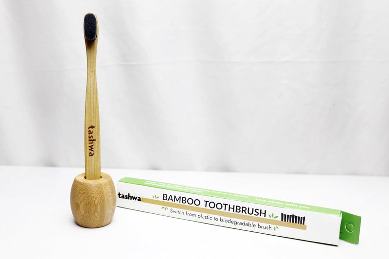 Tashwa Nano Nabula Plant Based Bristles Durable Bristles Toothbrush (Round Handle) Pack of 2 - Image 3