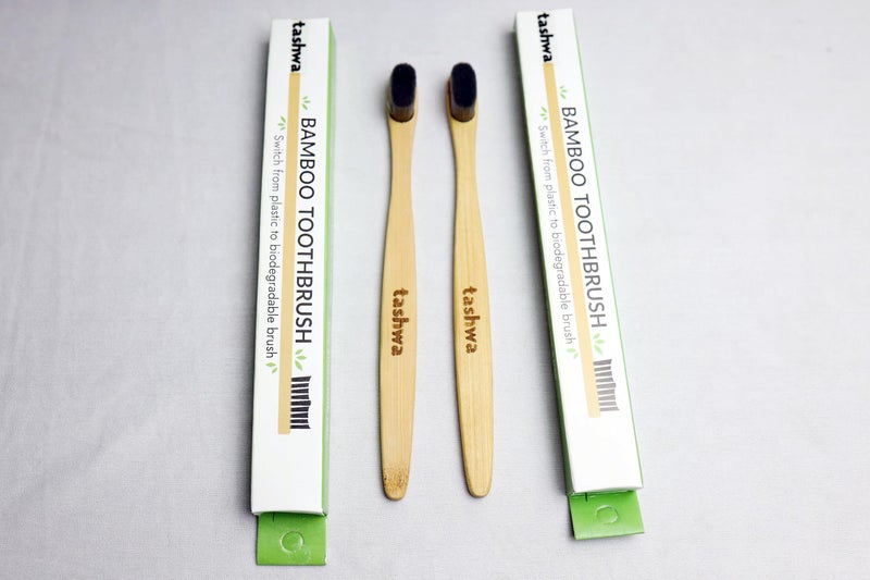 Tashwa Nano Nabula Plant Based Bristles Durable Bristles Toothbrush (Round Handle) Pack of 2 - Image 2