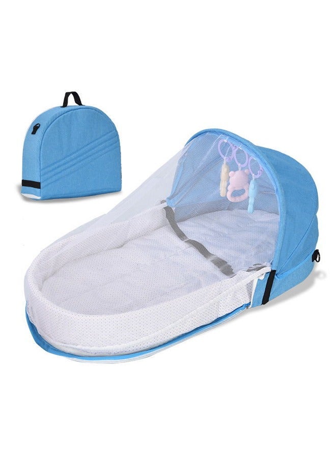 NIBEMINENT Portable Baby Bed Travel Bassinet with Mosquito Net and Awning, Foldable Infant Crib, 0-12 Months Baby Cots  - Image 2