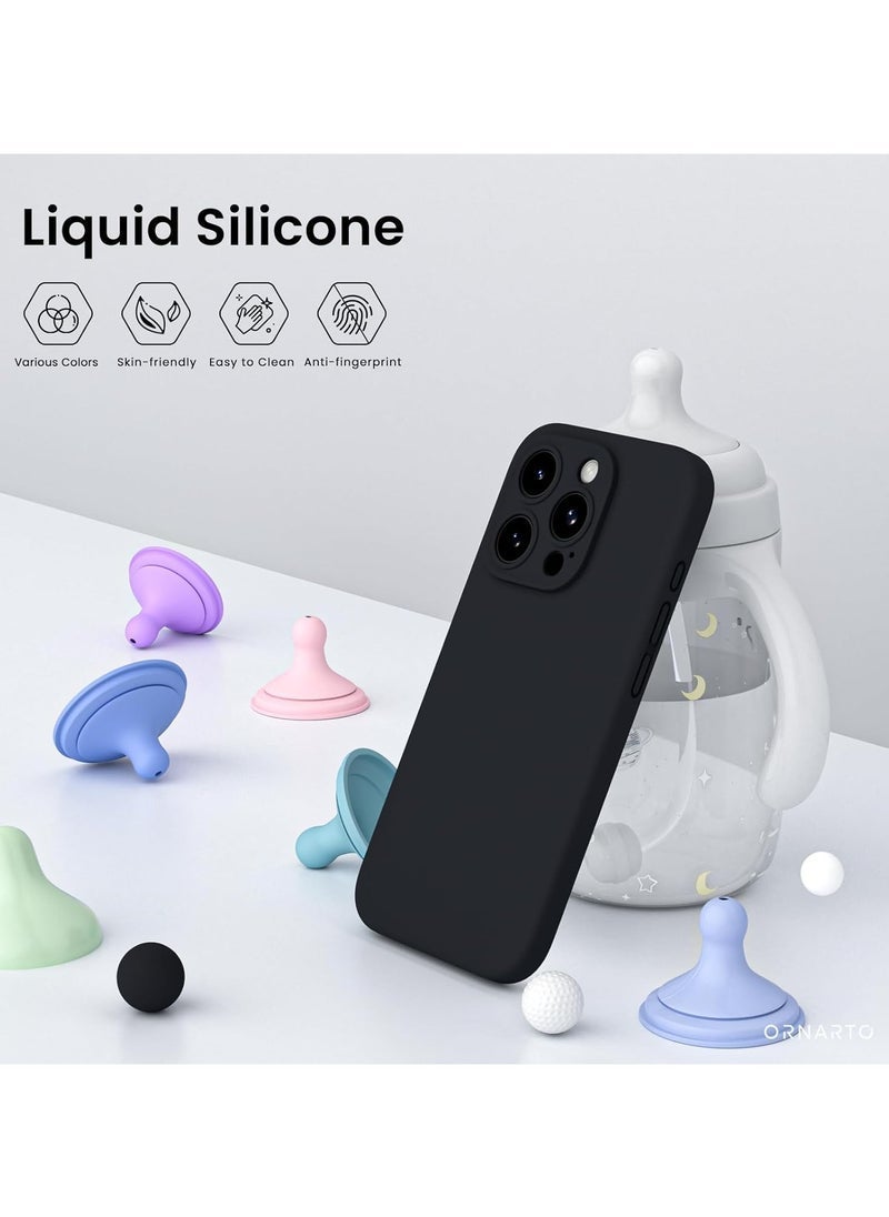 DUSALA Shockproof iPhone 15 Pro Max Case with 2 Screen Protectors – Waterproof Liquid Silicone Rubber Full Cover Protective Case for iPhone 15 Pro Max 6.7 Inch (Black) - Image 2