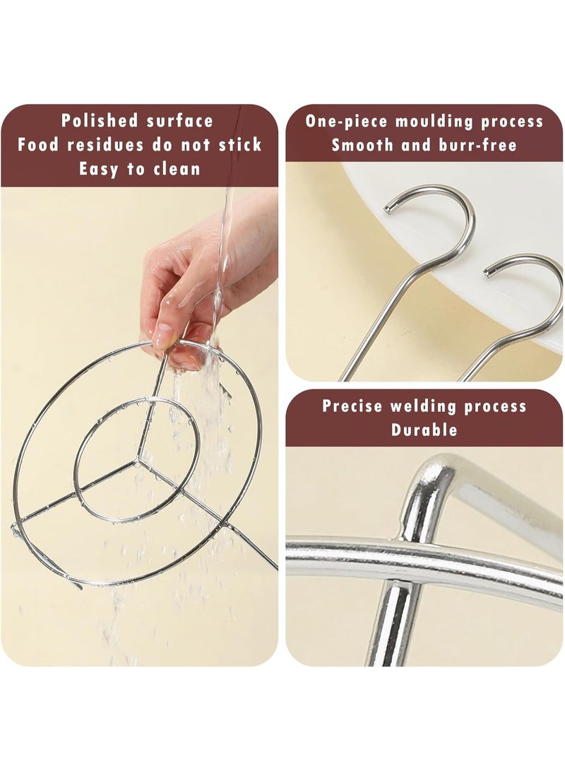 Bukela 2PCS Air Fryer Rack Round, 6 Inch Air Fryer Skewer Stand, Stainless Steel Hanging Oven Skewers Rack Accessories, With 24 Skewer, Multifunctional Grill for Cooking Kebabs Skewers - Image 4