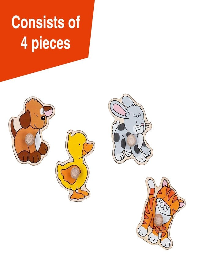GOKI Wooden Peg Puzzle for Toddlers - Montessori Inspired Learning Toys for Toddlers I Farm Animals Knob Puzzle Ages 1+ Develops Fine Motor Skills and Shape Recognition I Designed with Love in Germany - Image 2