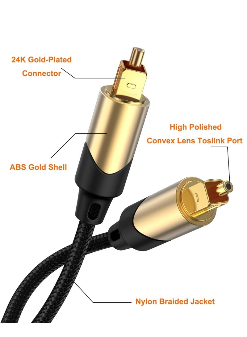 igeekwell 6FT Optical Audio Cable, Toslink Cable Male to Male Digital Optical Audio Cable with Gold Plated for Home Theater, Sound Bar, TV, Xbox, VD/CD Player, Blu-ray Player, Game Console&More，（1.8 M,2 PACK） - Image 4