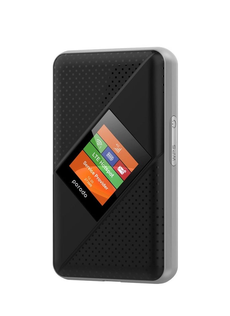 porodo - Portable Router CAT4 V2 / 4G / LTE High-Speed Pocket Router / Connect Up To 10 Devices /40M Signal Distance /Secure Connection/ Travel Friendly - Black - Image 1