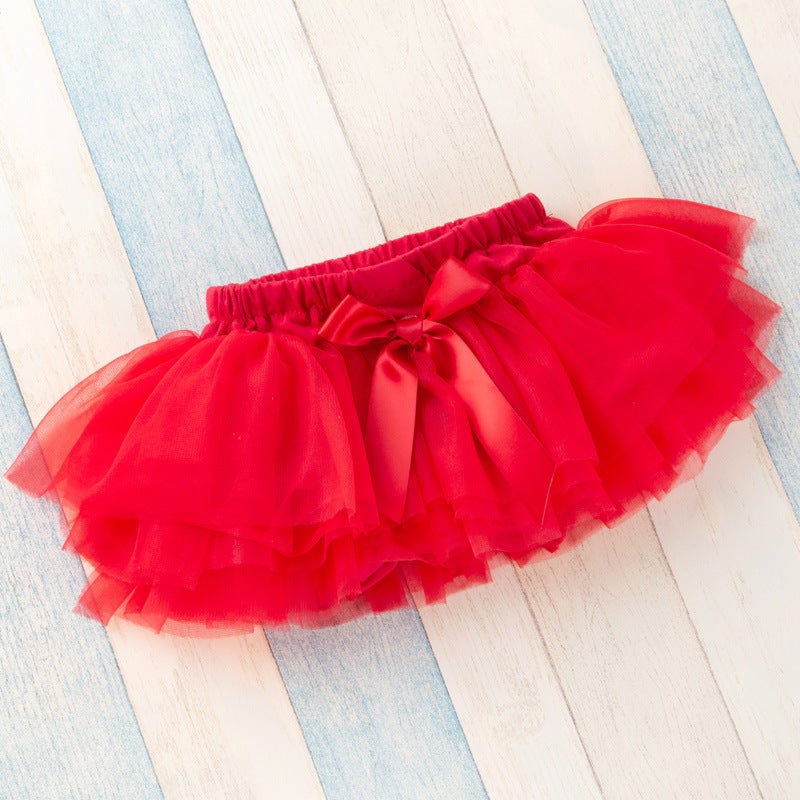 Cute Mesh Tutu Skirt for Girls Red 