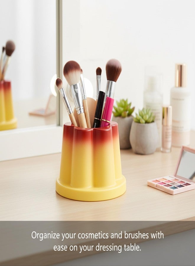 Umbrotiger Pudding Pen Holder Cute Makeup Brush Organizer & Dessert-Themed Desk Decor for Home Office Vanity & Artists Therapeutic Gift Jar - Image 3