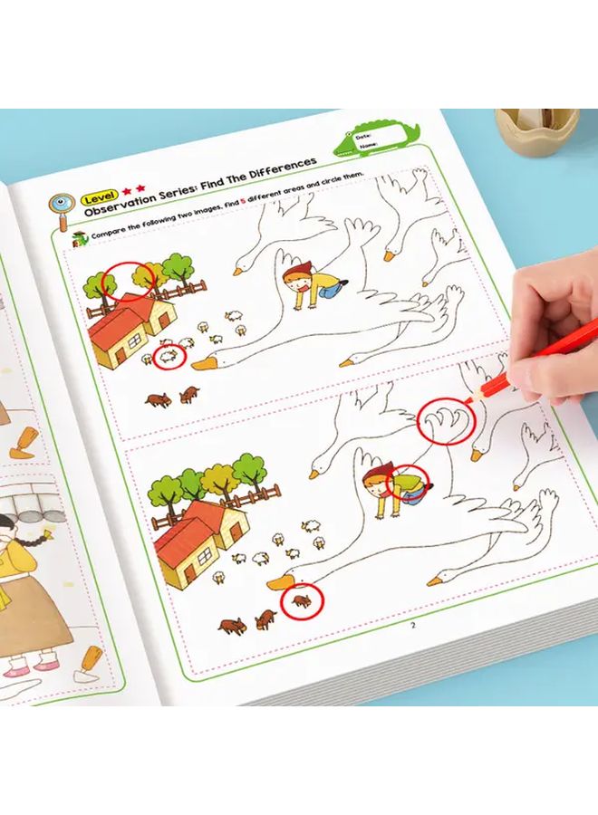 1pc Spot The Difference Book For Kids 32 Pages Educational Activity Game - Image 2