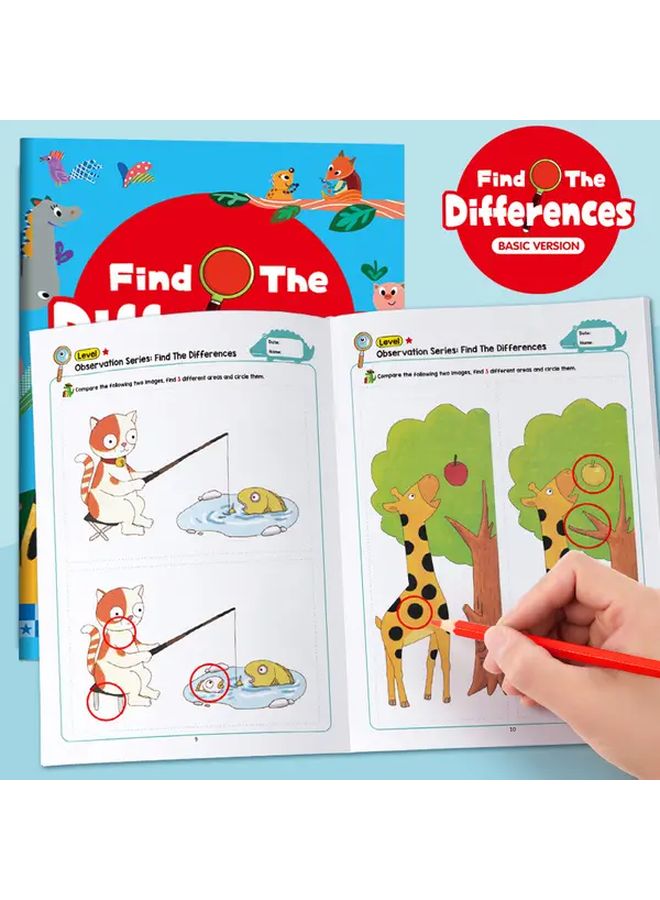 1pc Spot The Difference Book For Kids 32 Pages Educational Activity Game - Image 1