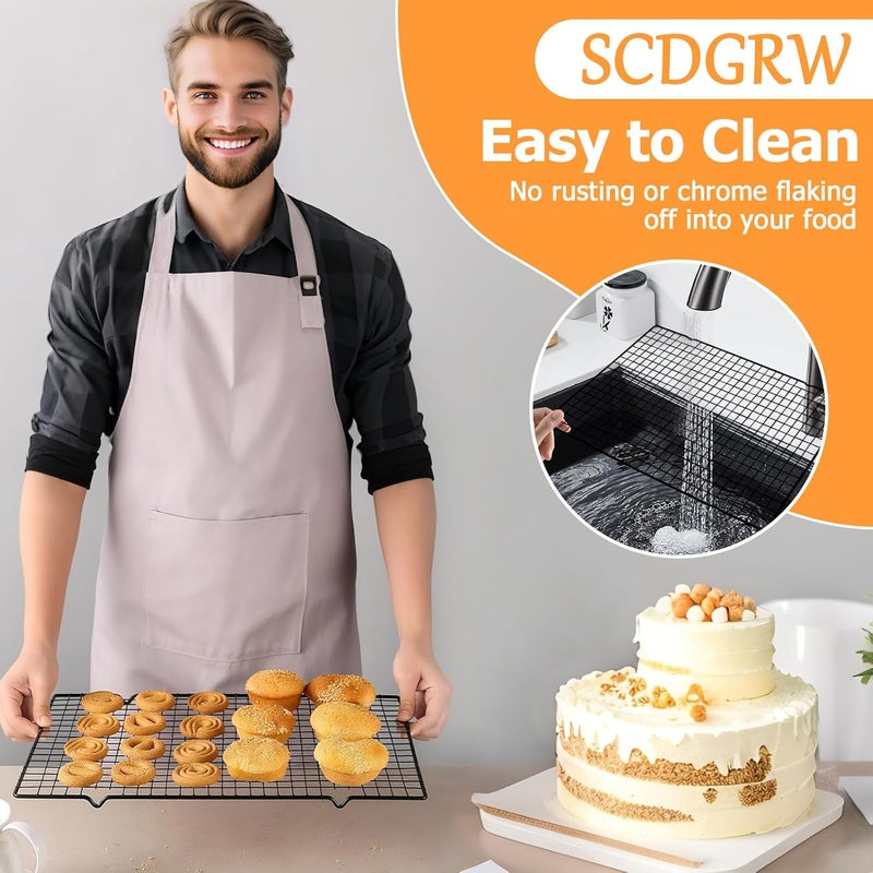 SCDGRW 5PCS Cooling Racks for Cooking and Baking 10" x 16" Wire Rack Baking Rack, Cookie Rack, Heavy Duty Stainless Steel Wire Rack for Grilling, Roasting, Cooking, Drying - Image 5