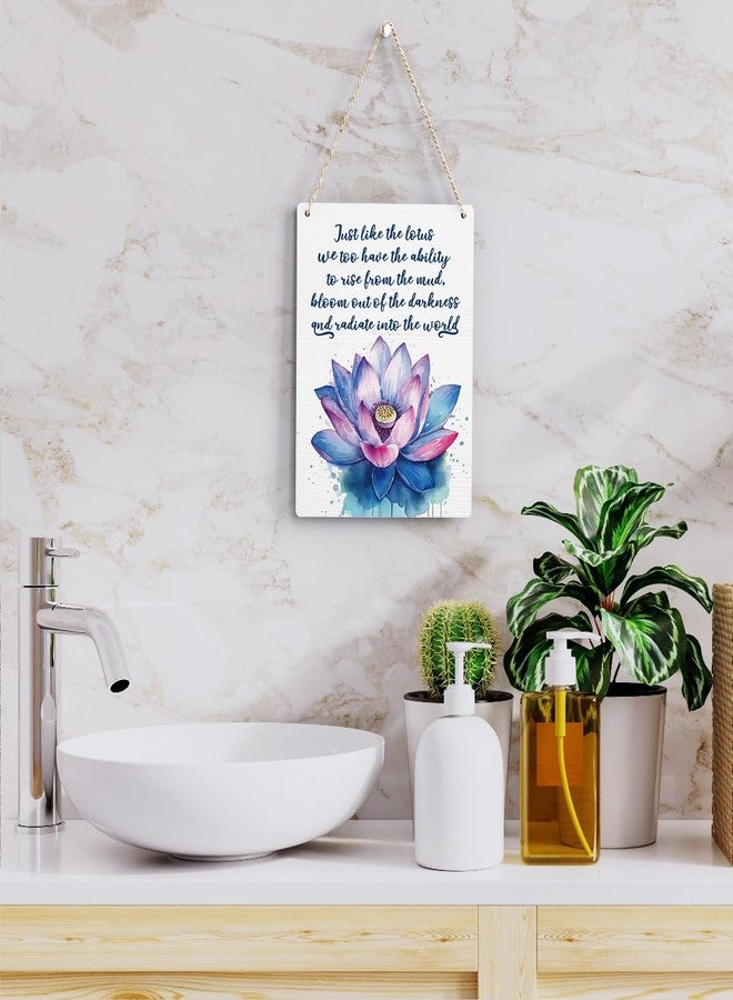 BELLOWDEER Inspirational Wall Art Just Like a Lotus We Too Have the Ability to Rise Wooden Hanging Sign Motivational Gifts Rustic Lotus Flower Wall Decor for Home Office Nursery Bedroom Decoration 8x10 Inches - Image 5