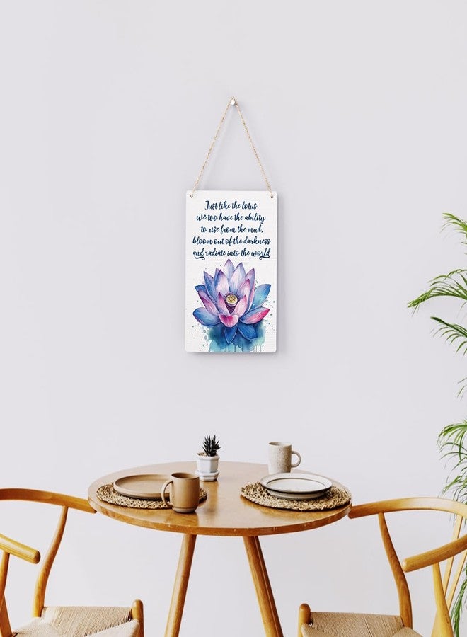 BELLOWDEER Inspirational Wall Art Just Like a Lotus We Too Have the Ability to Rise Wooden Hanging Sign Motivational Gifts Rustic Lotus Flower Wall Decor for Home Office Nursery Bedroom Decoration 8x10 Inches - Image 4