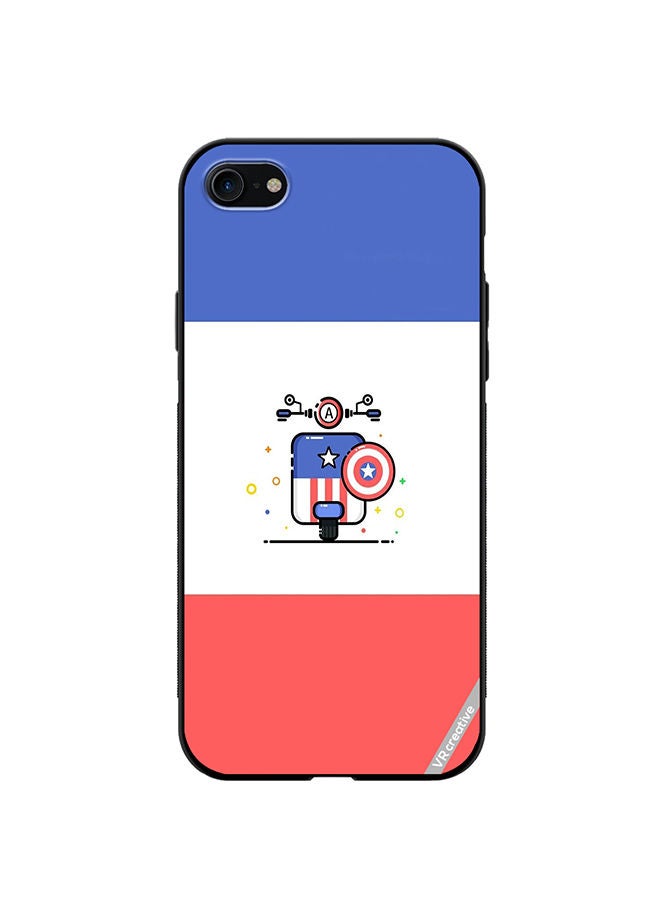 VR CREATIVE Protective Case Cover For Apple iPhone SE (2022) Cute Little Bike Of Captain America Design Multicolour - Image 1