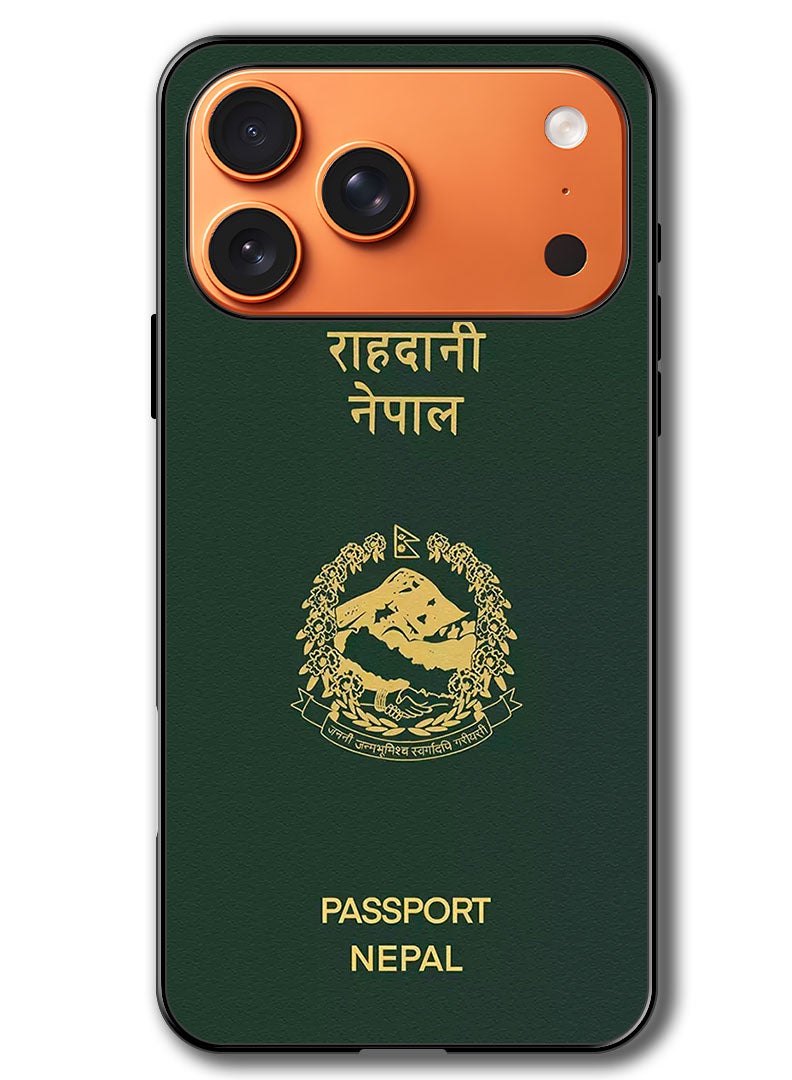 Theodor Case Compatible with Apple iPhone 17 Pro Max 6.9 Inch Protection Shockproof Bumper Cover Nepal Passport - Image 1