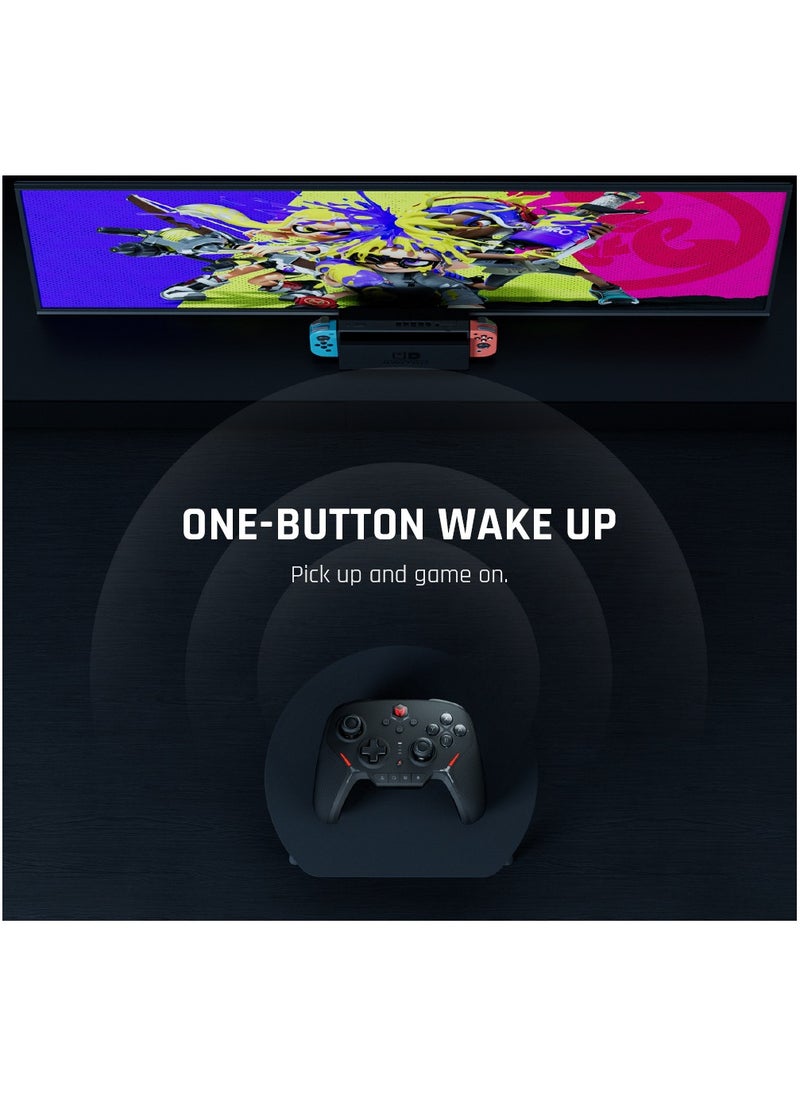 Professional Wireless Gamepad BIGBIGWON BLITZ C2 Pro Gaming Controller 0 Deadzone Joystick One-Button Wake Up 1000mAh Battery 6-Axis Gyroscope NFC 2.4G Bluetooth Wired connected for Switch / PC /Android / iOS with RGB Charging Stand