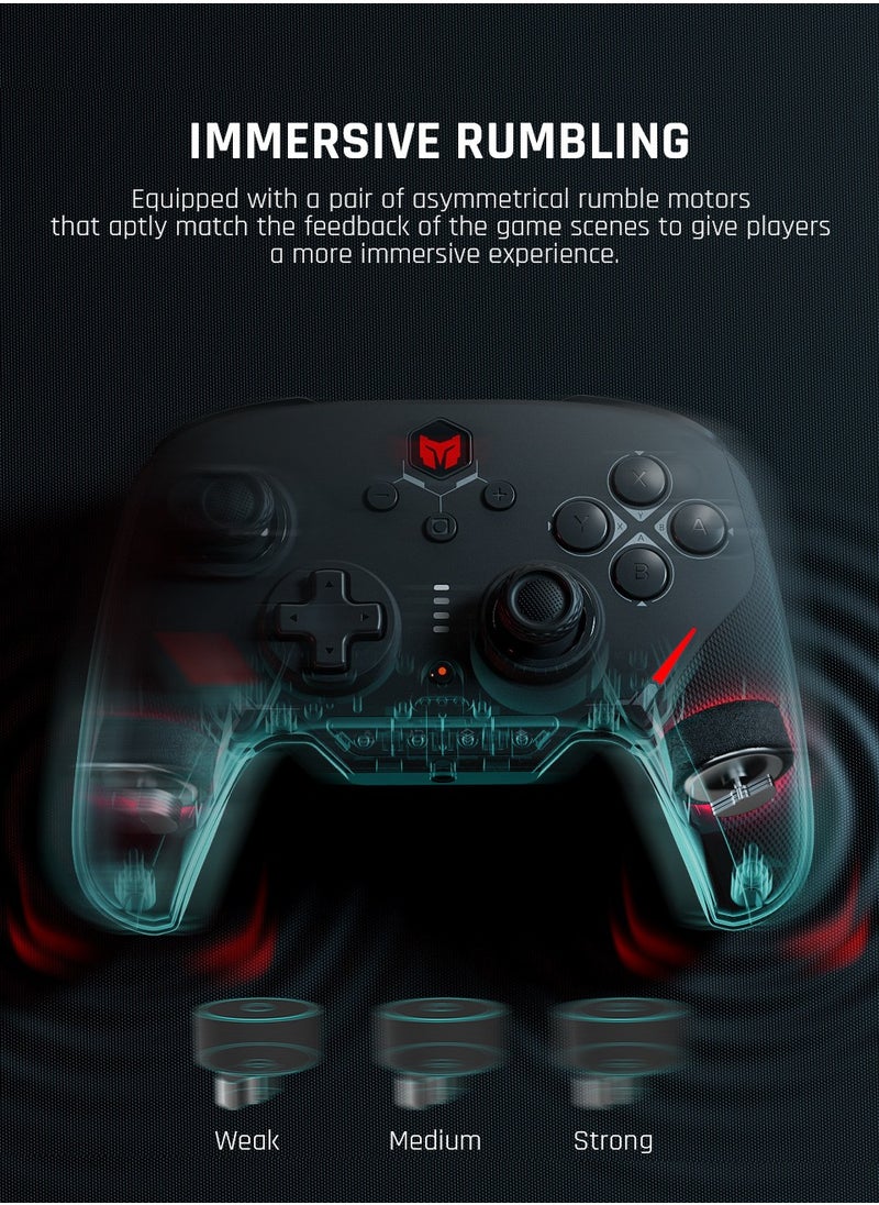 Professional Wireless Gamepad BIGBIGWON BLITZ C2 Pro Gaming Controller 0 Deadzone Joystick One-Button Wake Up 1000mAh Battery 6-Axis Gyroscope NFC 2.4G Bluetooth Wired connected for Switch / PC /Android / iOS with RGB Charging Stand