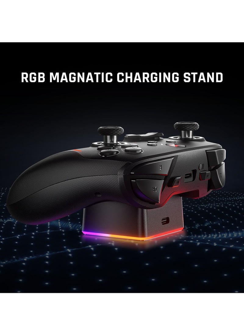 Professional Wireless Gamepad BIGBIGWON BLITZ C2 Pro Gaming Controller 0 Deadzone Joystick One-Button Wake Up 1000mAh Battery 6-Axis Gyroscope NFC 2.4G Bluetooth Wired connected for Switch / PC /Android / iOS with RGB Charging Stand