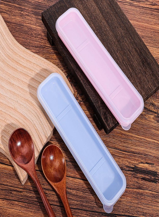 Aysatogc 2 Pcs Portable Flatware Box, Utensil Holder Chopstick Case Simple Travel Tableware Storage Case for Fork Spoon Chopsticks Lunch Box - Image 5