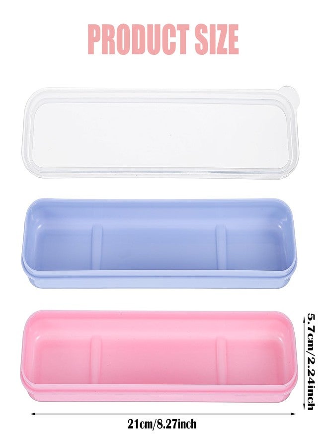 Aysatogc 2 Pcs Portable Flatware Box, Utensil Holder Chopstick Case Simple Travel Tableware Storage Case for Fork Spoon Chopsticks Lunch Box - Image 2