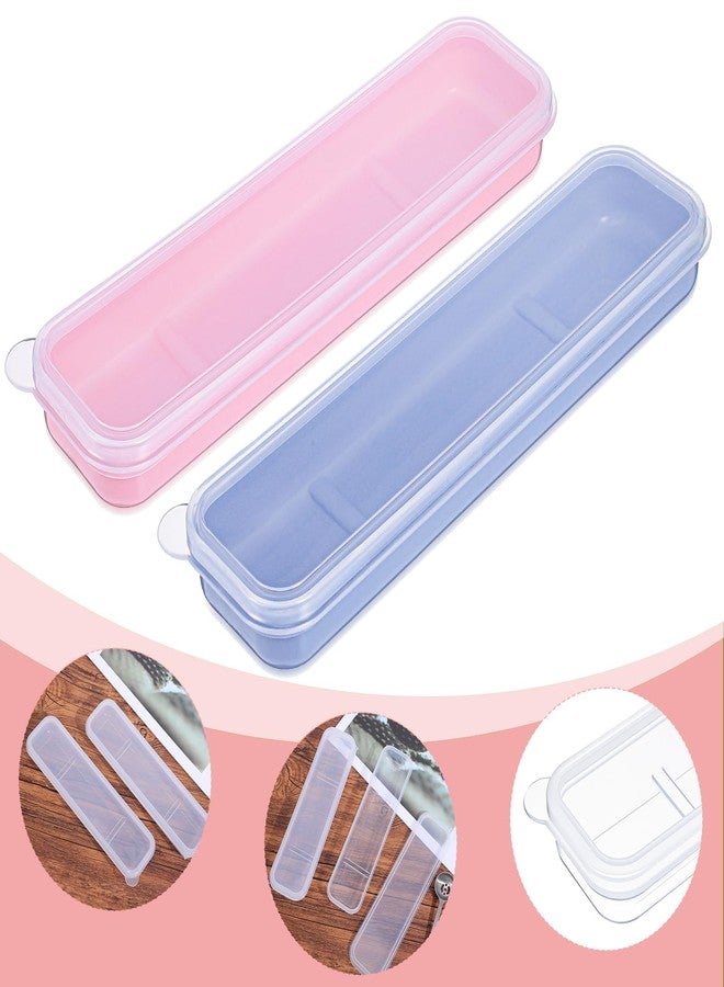 Aysatogc 2 Pcs Portable Flatware Box, Utensil Holder Chopstick Case Simple Travel Tableware Storage Case for Fork Spoon Chopsticks Lunch Box - Image 3