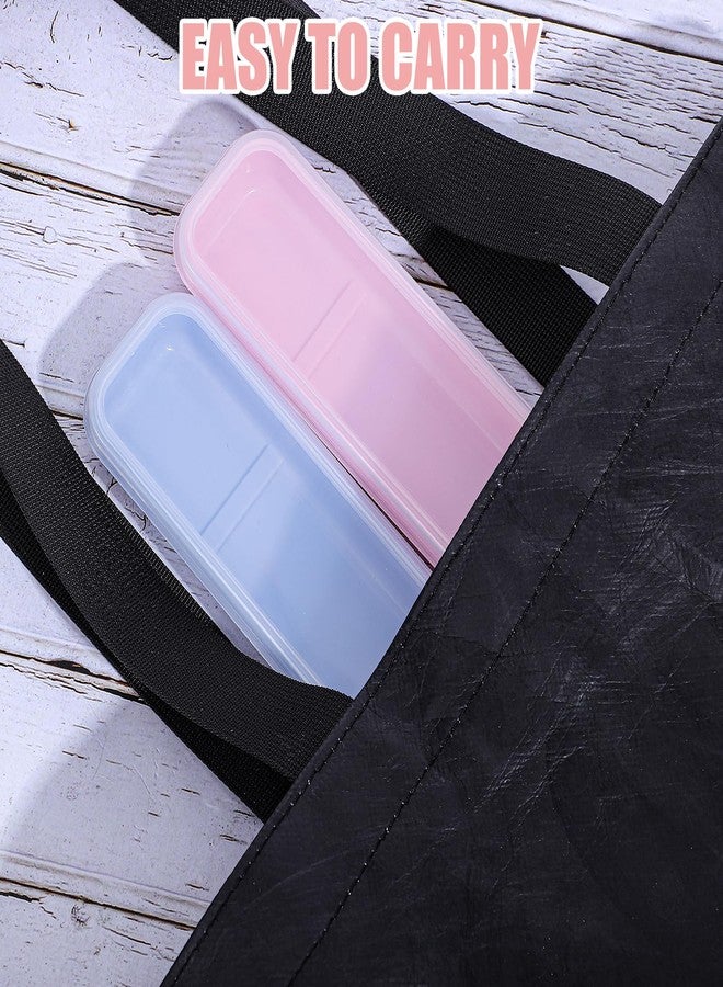 Aysatogc 2 Pcs Portable Flatware Box, Utensil Holder Chopstick Case Simple Travel Tableware Storage Case for Fork Spoon Chopsticks Lunch Box - Image 4