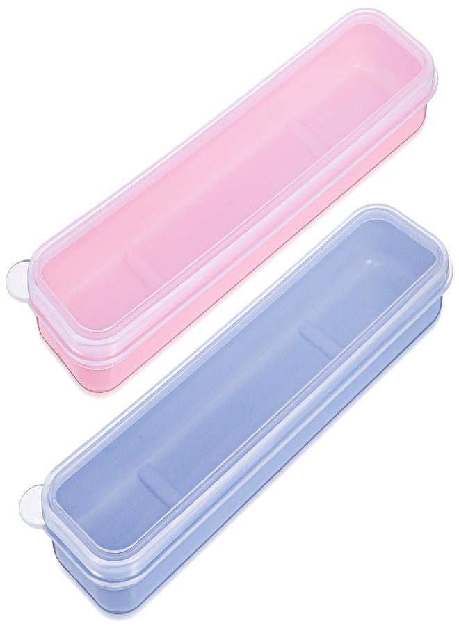 Aysatogc 2 Pcs Portable Flatware Box, Utensil Holder Chopstick Case Simple Travel Tableware Storage Case for Fork Spoon Chopsticks Lunch Box - Image 1